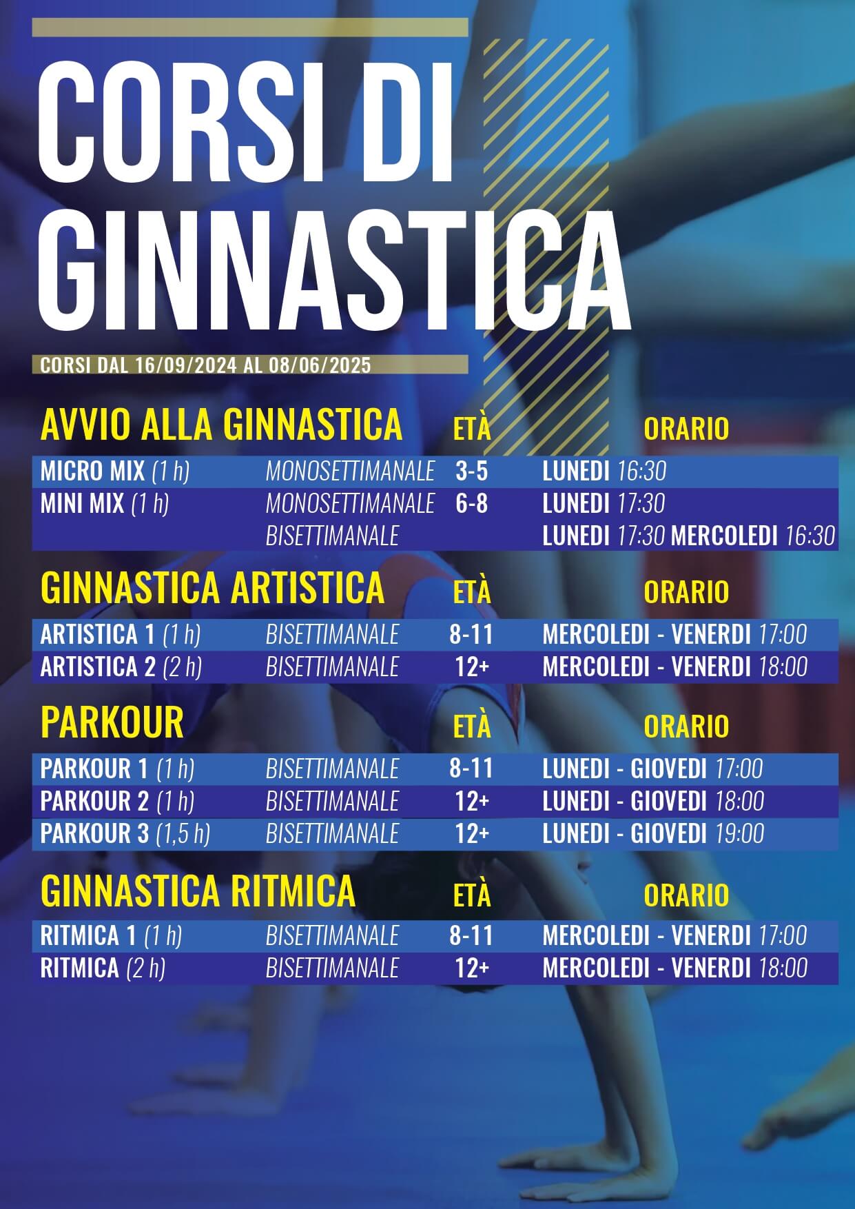 Orari corsi Ginnasitica palestra OFFICINA5 Ipplis