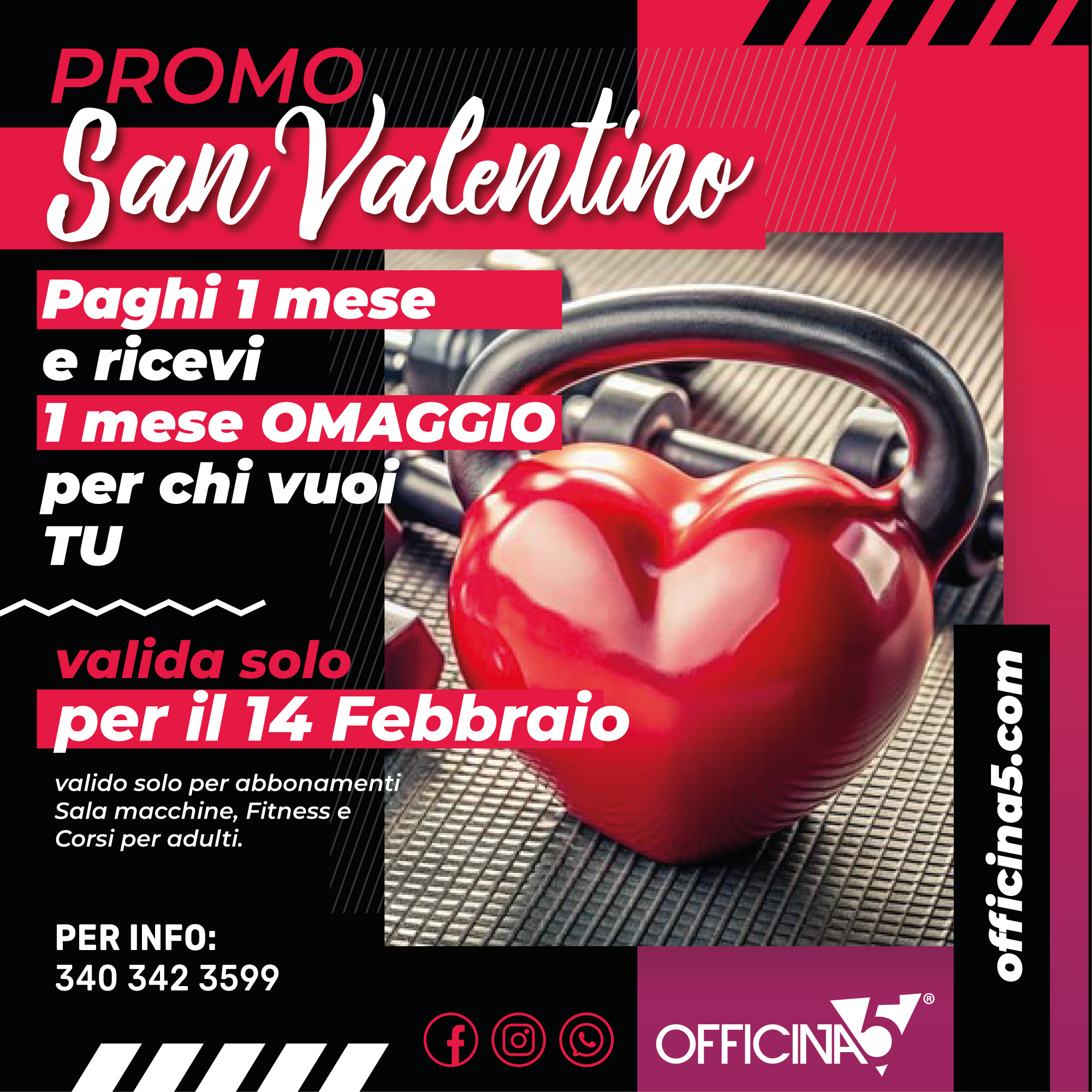 promo San valentino palestra Officina 5